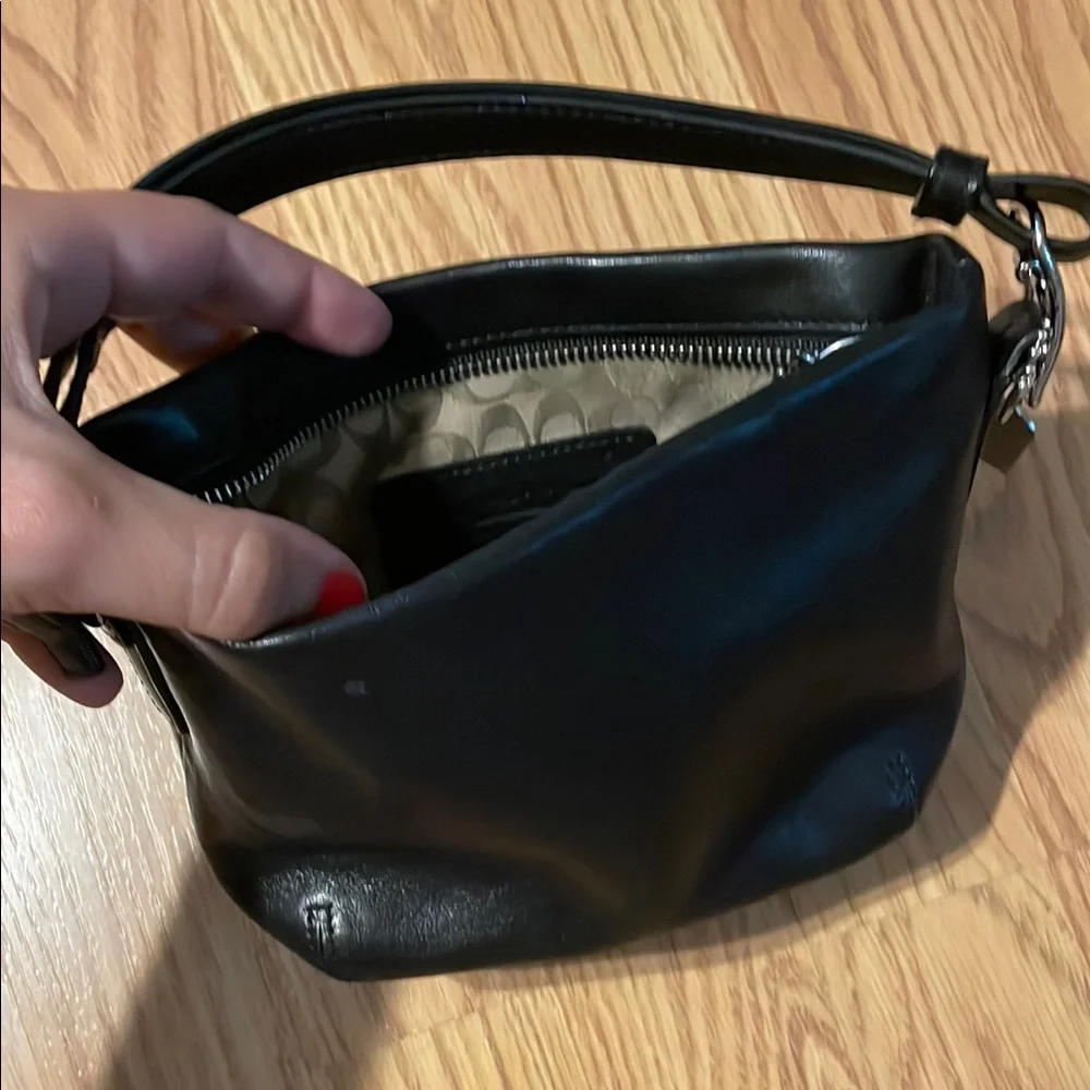 Coach Black Leather Shoulder Bag - Picture 2 of 12